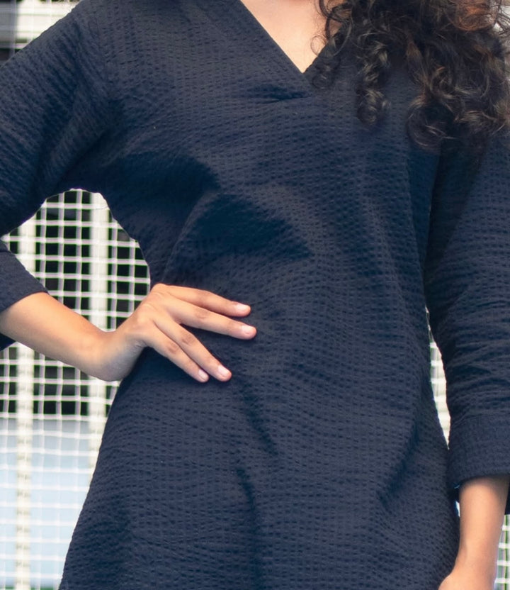 BLACK COTTON KURTA1