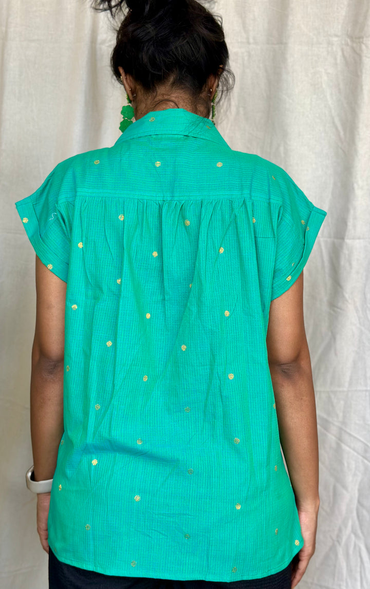 HANDLOOM COTTON SHIRT BLUE 3