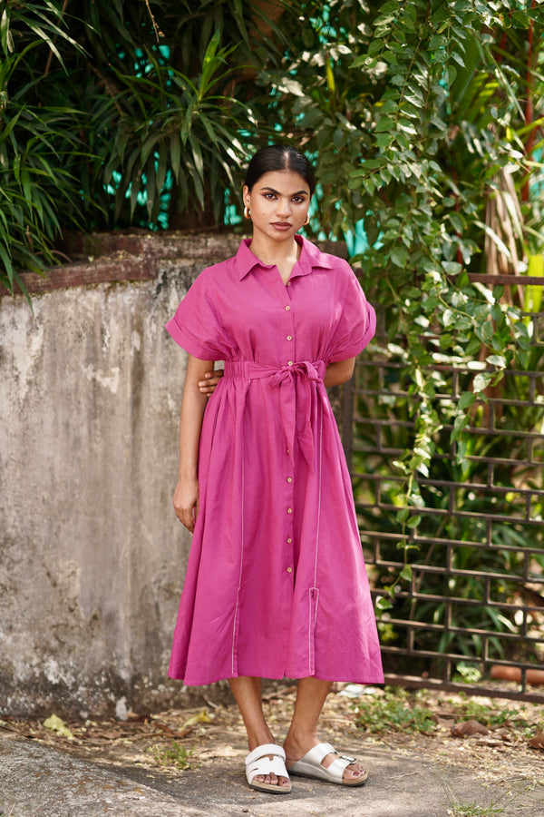 Rosewood Elasticated Shirt Dress